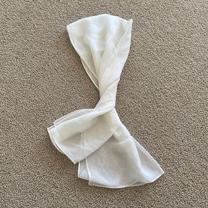 St. John White Silk Chiffon Scarf